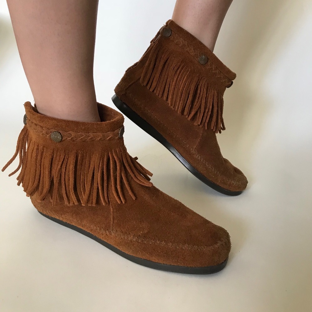 Minnetonka Fringed Moccasin Boot